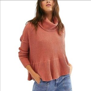 Free People Layer Cake Sweater Rose Turtleneck